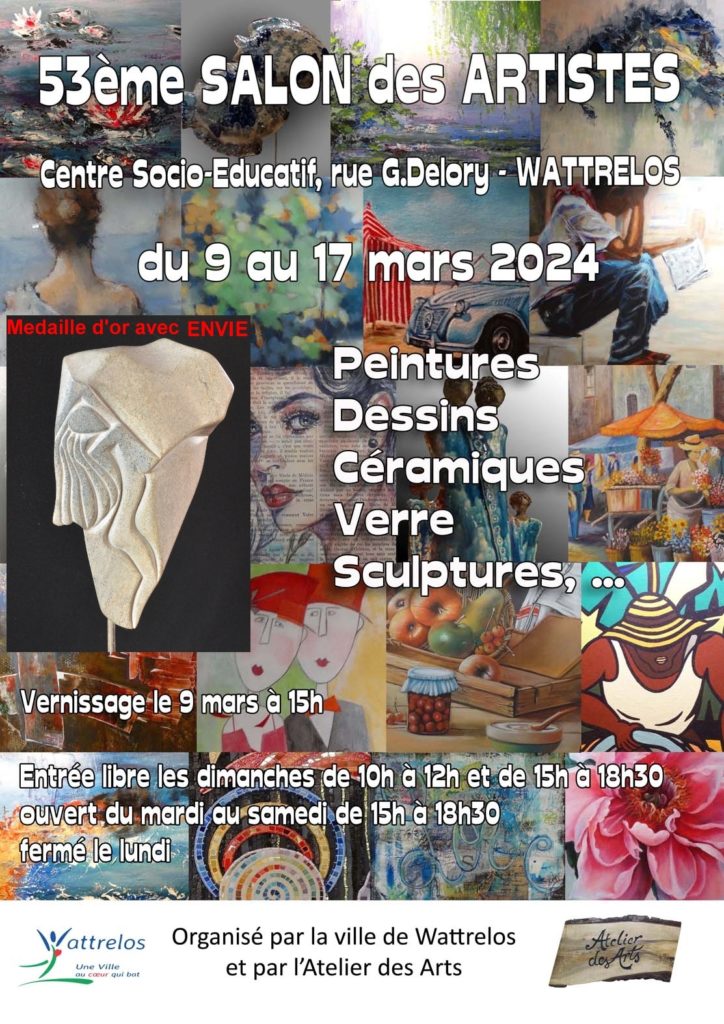 Médaille d'or reçue par René Kubiak, le 9 mars 2024 pour la sculpture ENVIE